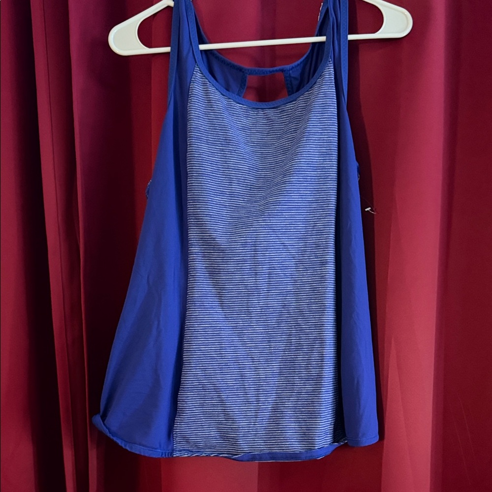Lululemon Athletica Blue Striped Tank Top